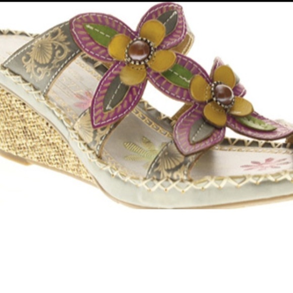 Spring Step Multi Color L L'artiste Wedges Sandal - Picture 1 of 8